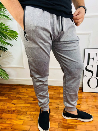 Imagem 3 de 6 de Calça Masculina Jogger Com Amarração Plus Size Delkor