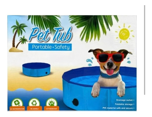 Alberca Plegable Piscina Perro Mascota Bañera Baño 80x30 Cm