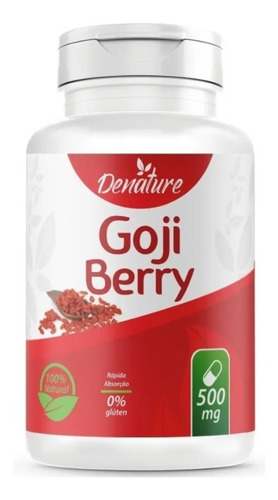Suplemento Goji Berry com 100 Cápsulas Denature Encapsulados Antioxidante Sabor Natural Em Pote De 200g