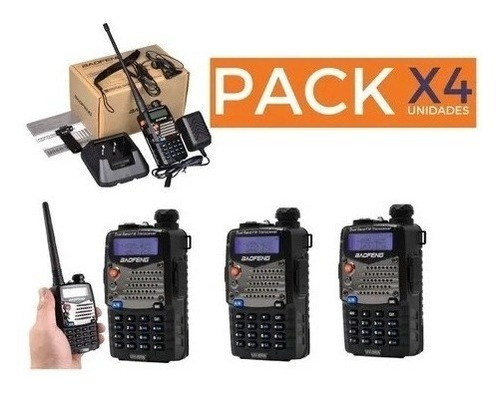 Pack 4 Radio Uv-5ra Baofeng Dual Band Walkie Talkie