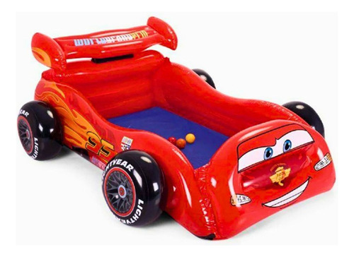 Carro De Corrida Inflável Infantil Cars Disney - Intex Cor Vermelho