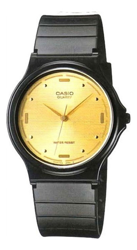 Reloj Casio Mq-76-9al Para Hombre Analógico Esfera Dorada