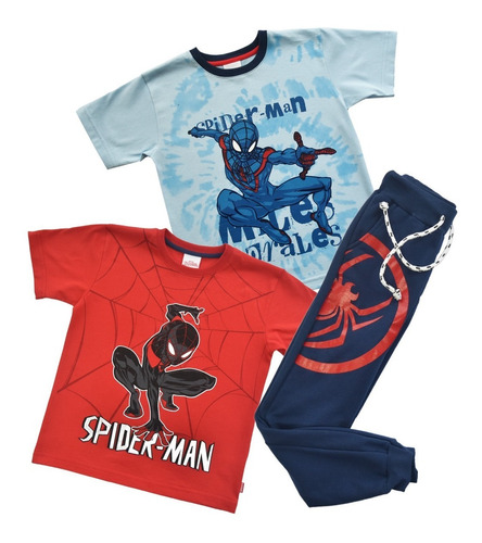 Conjunto Casual De Jogger Set 3 Piezas Spiderman Para Niños