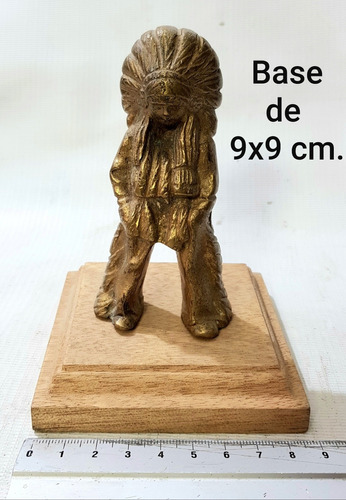 Figura Antigua De Bronce 10 Cm. Alto Indio Norteanericano.