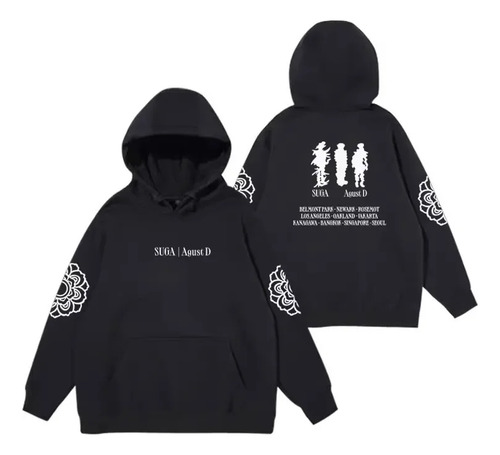 Sudadera Negra Con Capucha Y Cierre Ajustado De Manga Larga