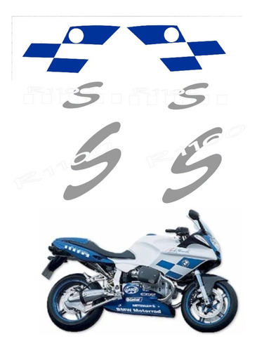 Kit Adesivo Para Bmw R1100s 2004 14764 Cor Azul