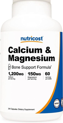 Calcio Y Magnesio 240 Capsulas Importado Original Nutricost