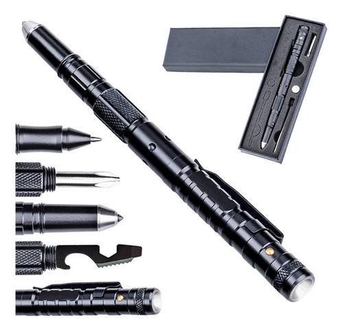 Lapicero Táctico Portátil For Hombre, Linterna Led