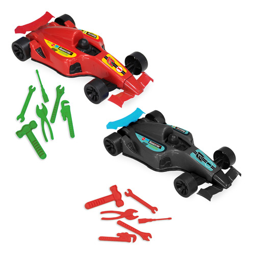 Brinquedo Carrinho Pit Stop F1 13 Peças Com Ferramentas