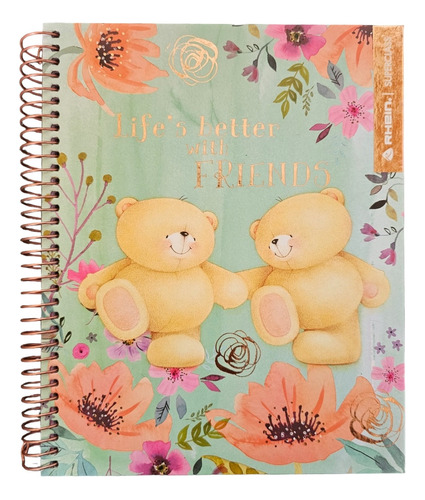 Cuaderno Triple Cuarta Forever Friends 150 Hojas Rhein Osito