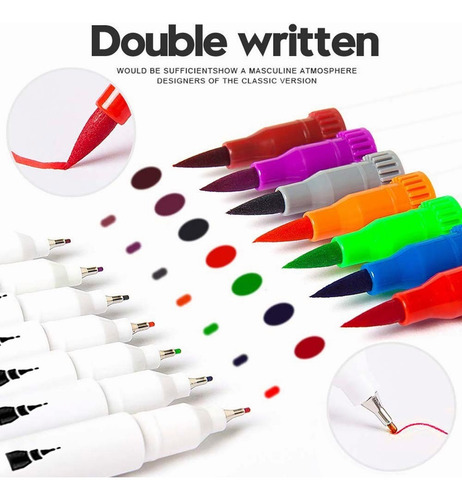 Marcadores Acuarelables Doble Punta Pincel Pluma 60 Colores