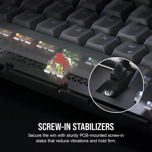Teclado Mecanico Corsair K65 Plus Wireless 75% Cherry Mx Red Rgb Icue Color Negro