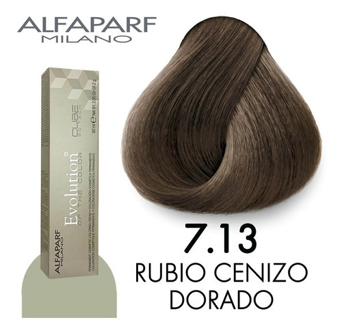 Tinte Evolution Alfaparf 7. + Oxidante De Tono 7.13 Rubio Medio Ceniza Dorado