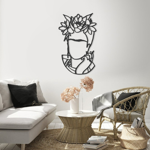 Imagen 4 de 6 de Cuadro Decorativo En Madera Calada Frida Mural