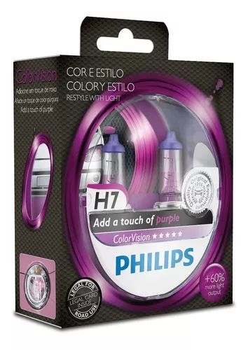 Lampara Philips 12v 55w H7 Color Vision Blister X2