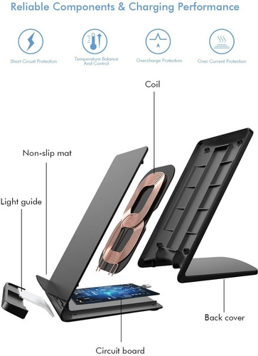Imagen 7 de 10 de Cargador Inalambrico Qi Y Base Universal Samsung iPhone Etc