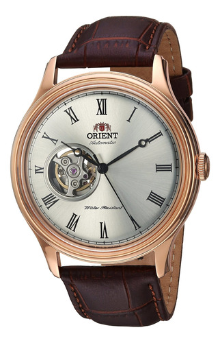 Reloj Hombre Orient Ag0001w Automático Pulso Marron En Cuero