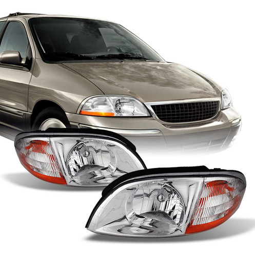 Akkon - Para Ford Windstar Oe Repuesto Cromo Bisel Faros Del