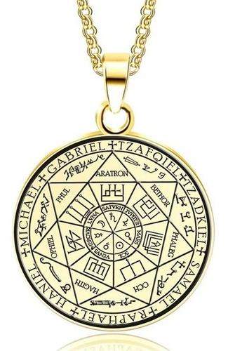 Collar Colgante Dije Los 7 Arcangeles Metatron Acero Inoxid.