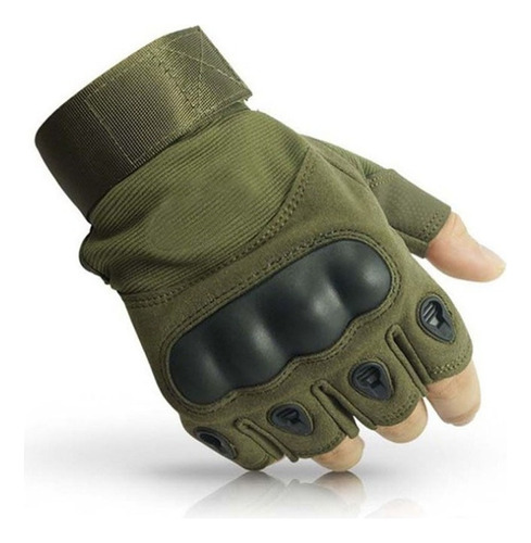 Guantes Tacticos Nudillos Almohadillas Militar Medio Dedo .