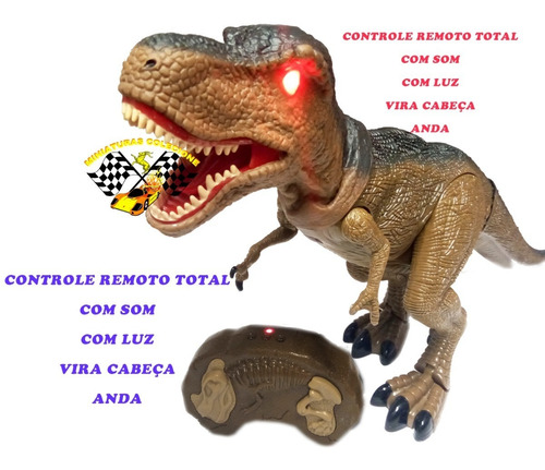 Dinossauro Rex Controle Remoto Som E Luz 