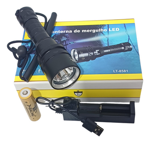 Lanterna Mergulho Led Tática Profissional Subaquatico Forte