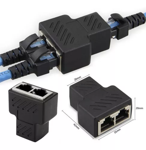 Adaptador extensor de empalme duplicador para cable de red Rj45