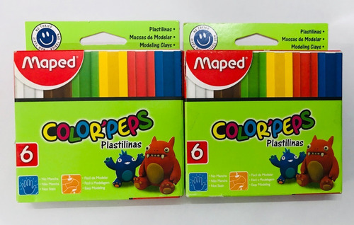 Plastilina Maped Color Peps X 6 Unid Colores Surtidos Masa