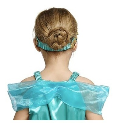Imagem 5 de 5 de Tiara Princesa Miçanga Verde Tiffany Festa Infantil Carnaval