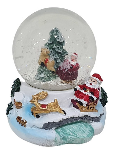 Globo De Vidrio Nieve Navidad Base Cuerpo Papá Noel 6,5cm Al