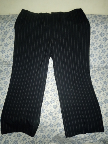 Elegante Pantalón Vestir De Hombre Negro De Rayas Talla 45 