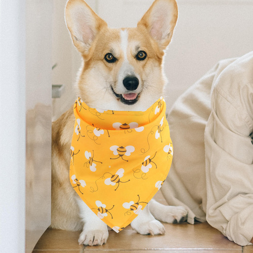 Pañuelo Estampado Para Mascotas Con Estampado De Triángulo C