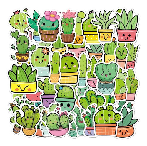 Set 23 Sticker Cactus Suculentas Stickers Skateboard