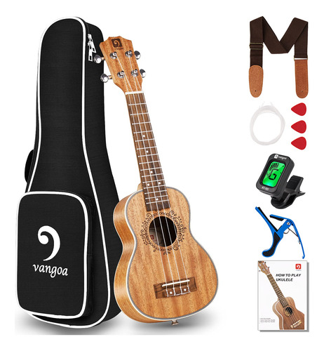 Ukelele De Caoba Soprano De 21 Pulgadas, Ukelele Acustico Pr