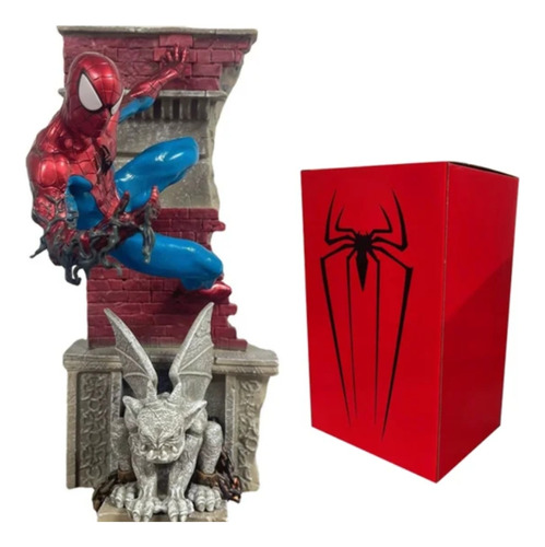 Figura De Spiderman Hombre Araña Con Simbiosis De Venom 28cm