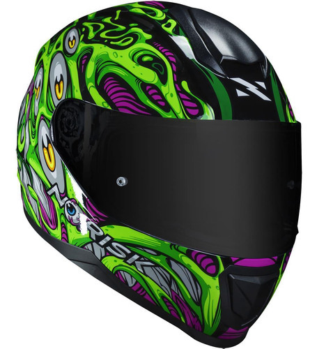 Capacete Norisk Ff802 Razor Parasite Verde Tamanho 62