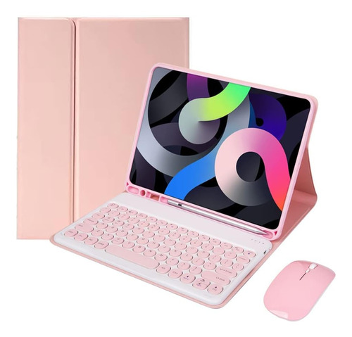 Funda C/teclado Para iPad 2021 9g/2020 8g/7g 10.2inch Rosado