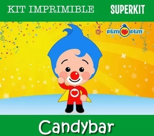 Kit Imprimible Payaso Plim Plim - Candy Bar