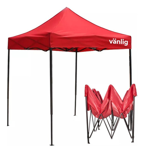 Carpa Toldo Plegable 2x2 Impermeable Jardín 2 X 2 Color Rojo