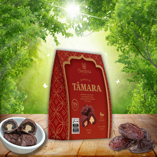 Bombom Tâmara C/cr. Cast.de Caju Cob. C/choc. 72% Cacau 140g