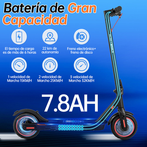 Honey Whale E9 Pro-v2 patín adulto plegable 32km/h motor 500wcon bluetooth y pantalla lcd