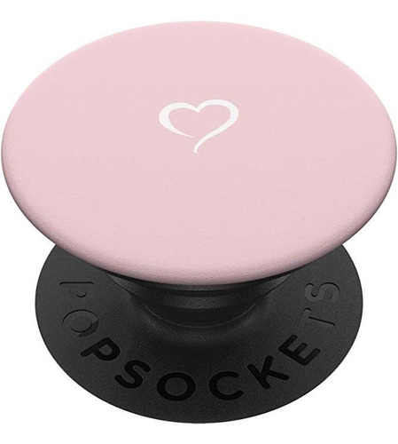 Rosa Claro Corazón Dibujado A Mano Amor Minimalista Popsock