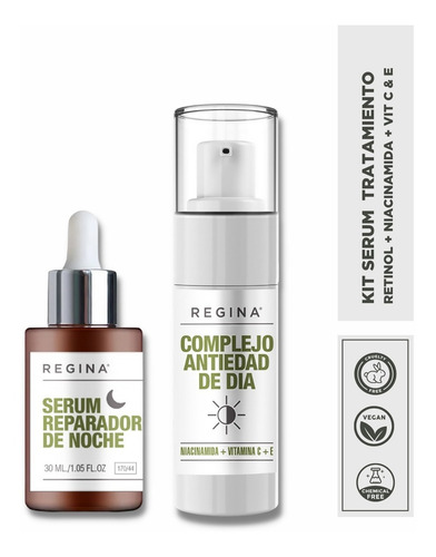 Imagen 1 de 8 de Kit Serums Regina Rutina Tratamiento Día & Noche