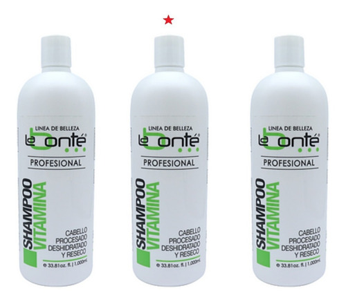 Shampoo Vitamina E La Bonte 1 Litro 3 Pzas