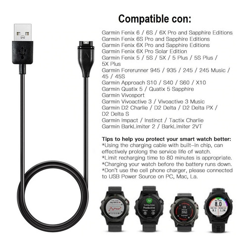 Cable Carga Datos Reloj Garmin Fenix Forerunner Vivoactive