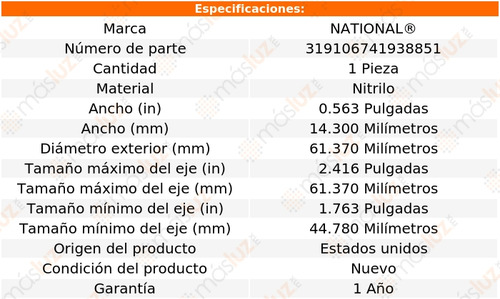 1) Reten Tapa Distribución C20 Pickup L6 4.3l 61/62 National
