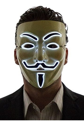 Neon Nightlife Men's Light Up V Para Vendetta, Máscara Guy