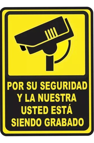 Señalizacion Aviso Metalico Laminado Camara Seguridad 30x20