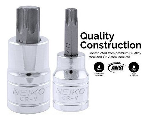 Neiko 10071a Juego De Dados Con Punta Hexagonal Métrica De