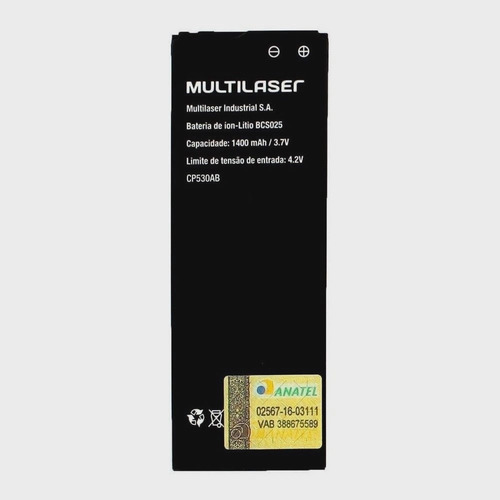 Flex Carga Bateria Bcs025 Multilaser Ms40s P9025 Original